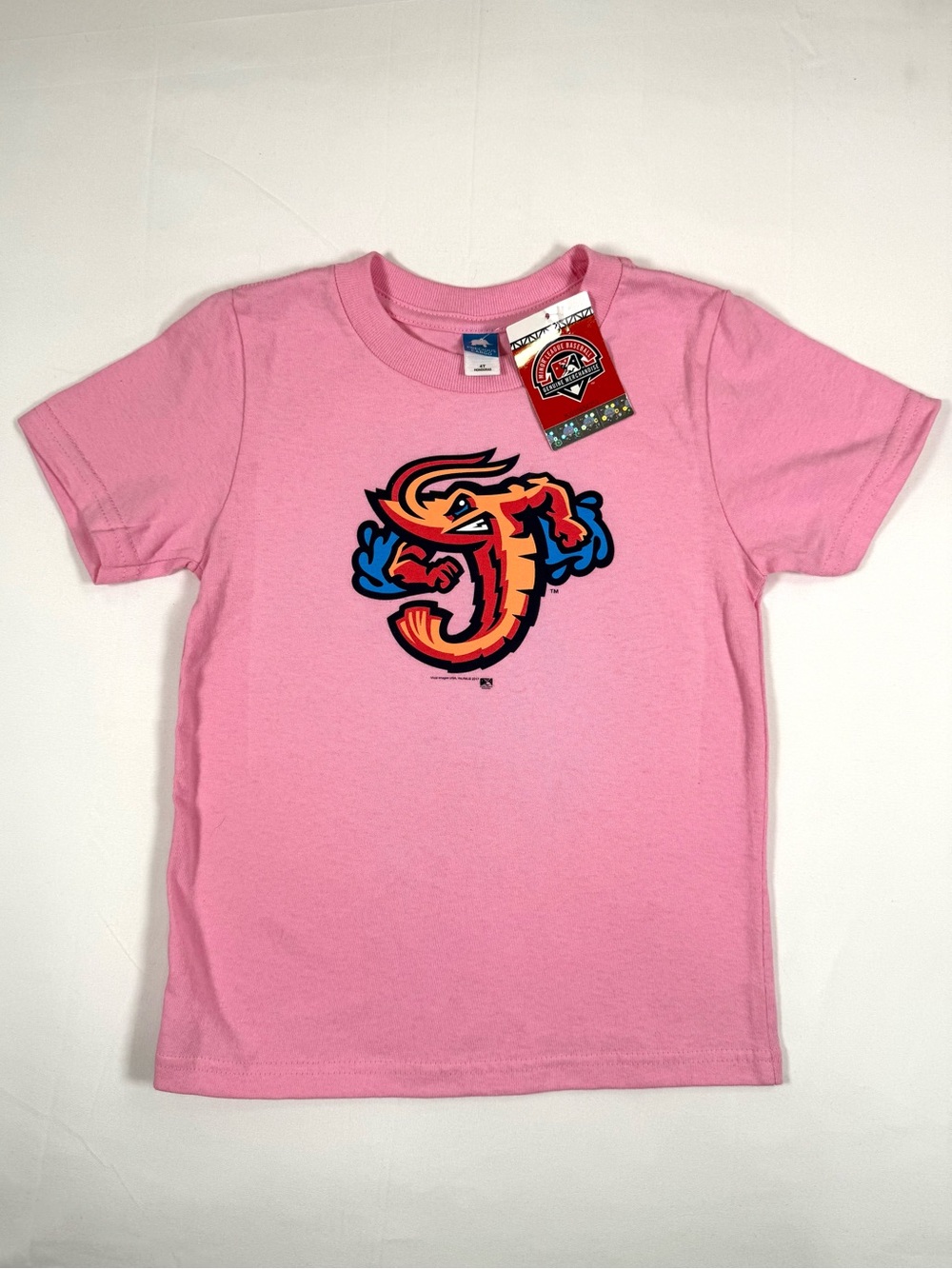 NWT Jacksonville Jumbo Shrimp Girls Graphic T Shirt 4T‎ Pink MiLB Baseball NEW